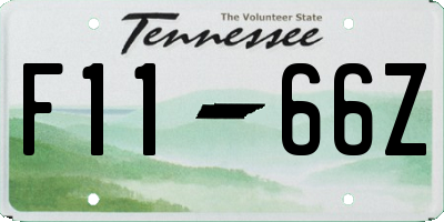 TN license plate F1166Z