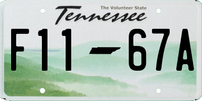 TN license plate F1167A