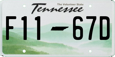 TN license plate F1167D