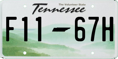 TN license plate F1167H