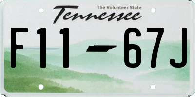 TN license plate F1167J