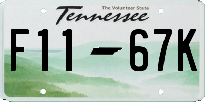 TN license plate F1167K