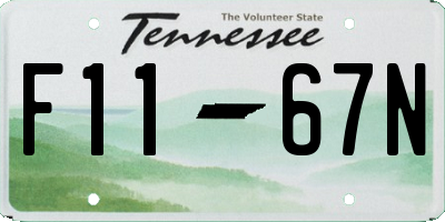 TN license plate F1167N