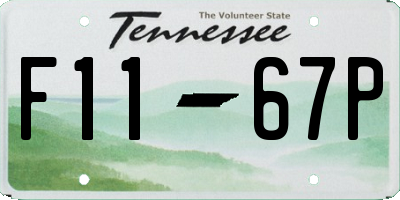 TN license plate F1167P