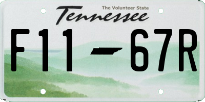 TN license plate F1167R