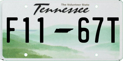 TN license plate F1167T