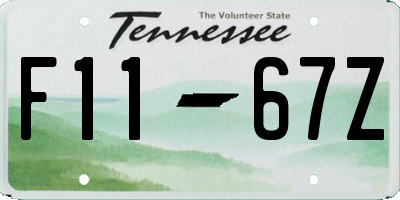 TN license plate F1167Z