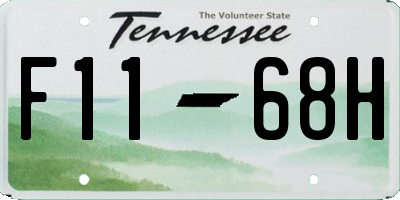 TN license plate F1168H