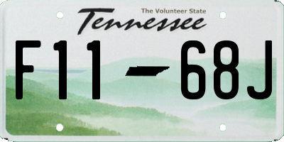 TN license plate F1168J