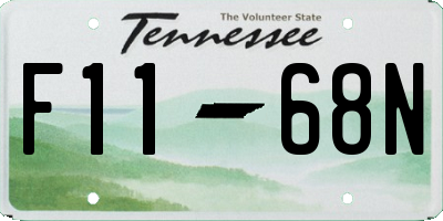 TN license plate F1168N