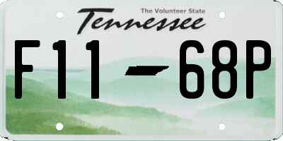 TN license plate F1168P