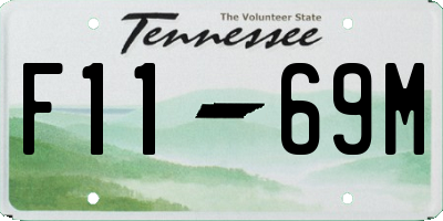TN license plate F1169M