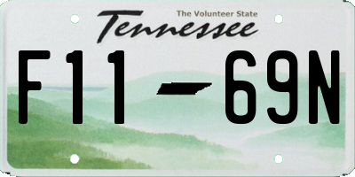 TN license plate F1169N