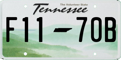 TN license plate F1170B