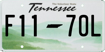 TN license plate F1170L