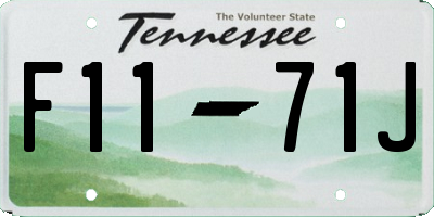 TN license plate F1171J