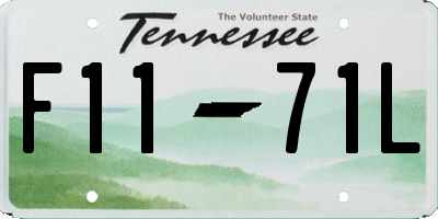TN license plate F1171L