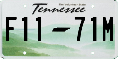 TN license plate F1171M