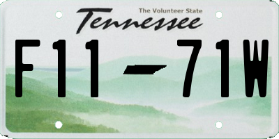 TN license plate F1171W