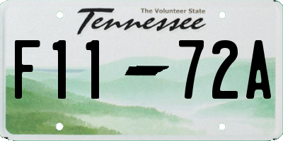 TN license plate F1172A