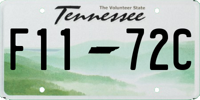 TN license plate F1172C