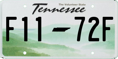 TN license plate F1172F