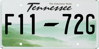 TN license plate F1172G