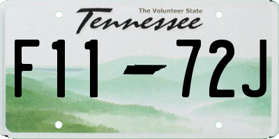 TN license plate F1172J