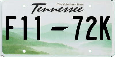TN license plate F1172K