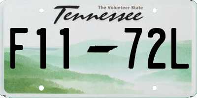TN license plate F1172L
