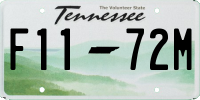 TN license plate F1172M