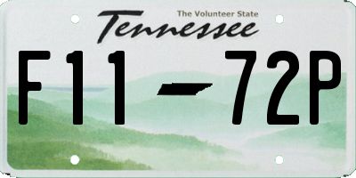 TN license plate F1172P