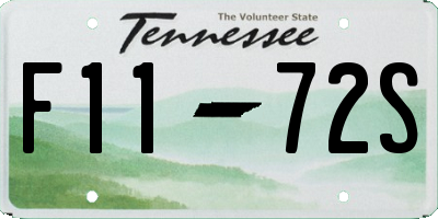 TN license plate F1172S