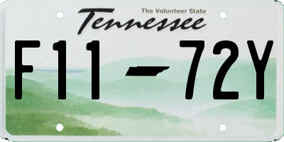 TN license plate F1172Y