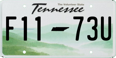 TN license plate F1173U