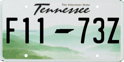 TN license plate F1173Z