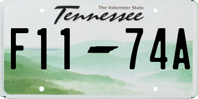 TN license plate F1174A