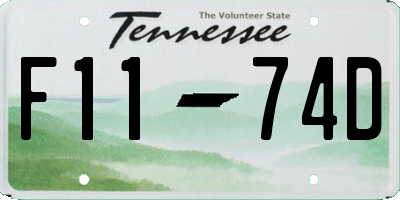 TN license plate F1174D