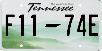 TN license plate F1174E