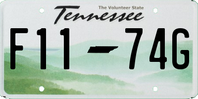 TN license plate F1174G