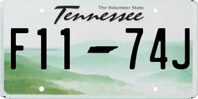 TN license plate F1174J