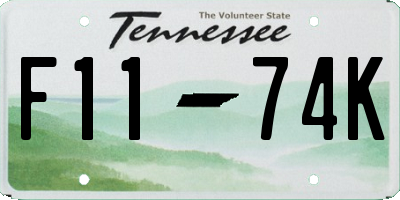 TN license plate F1174K