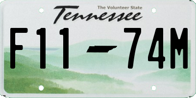 TN license plate F1174M
