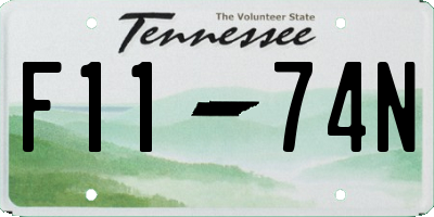 TN license plate F1174N