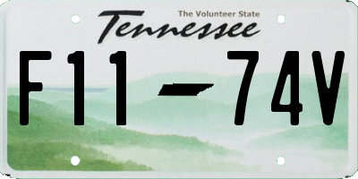 TN license plate F1174V
