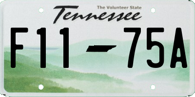 TN license plate F1175A