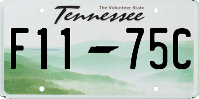 TN license plate F1175C