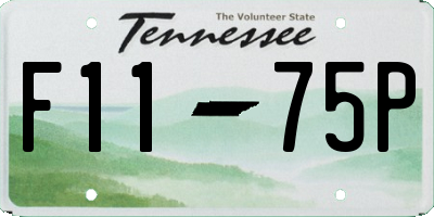 TN license plate F1175P