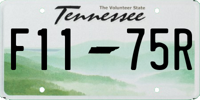 TN license plate F1175R