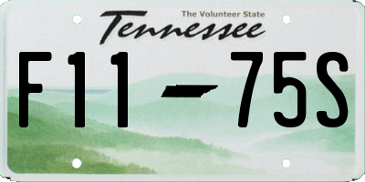 TN license plate F1175S